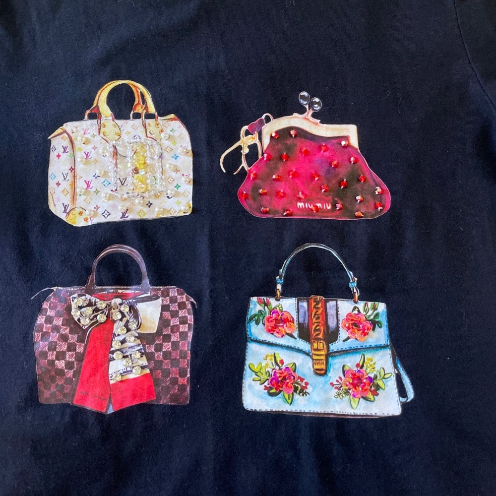 Something Pretty T-Shirt with Louis Vuitton & Miu Miu Handbags Bling Graphic - Picture 12 of 16